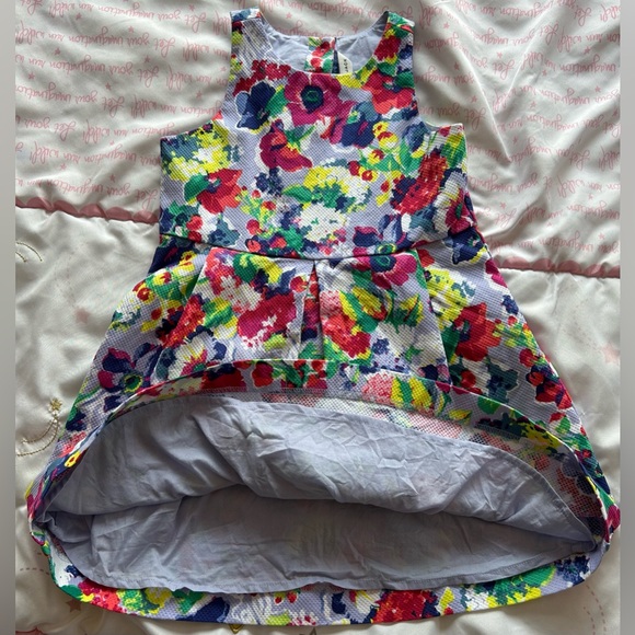 4, Janie and Jack Pink and Blue Pleated Sundress Sleeveless Halter - Picture 10 of 15